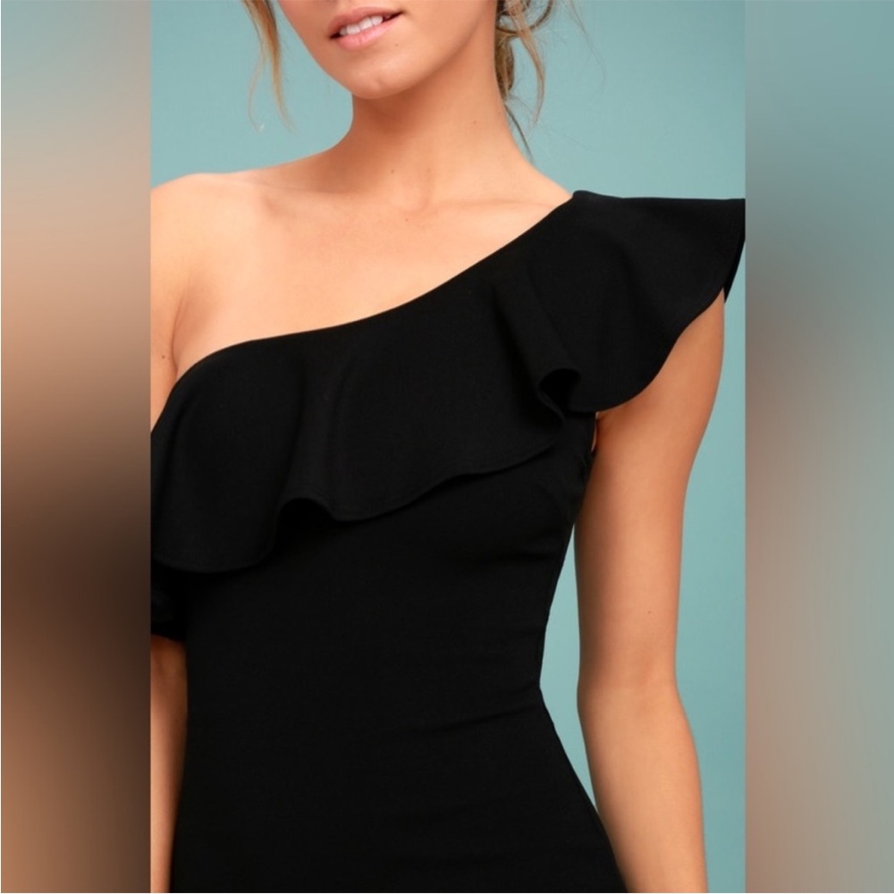 Lulus Black One-Shoulder Bodycon Dress - Picture 4 of 9